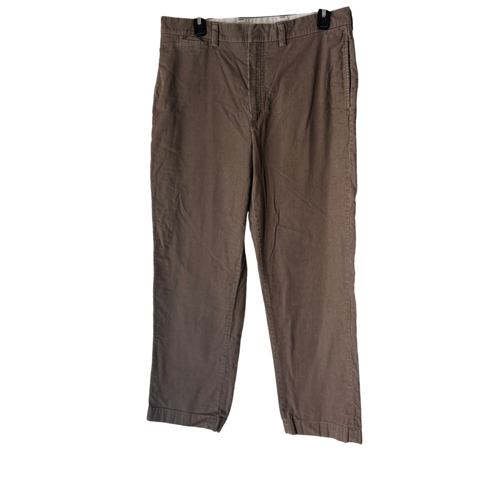 L.L. Bean Classic Corduroy Pants Men 34x30 Brown Straight Leg Academia Preppy‎